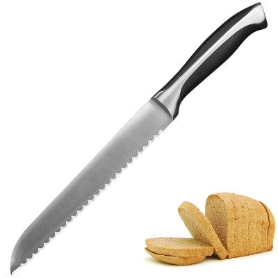 China 8 Inch Professional Wholesale Disposable Stainless Steel Kitchen Knife Serrated Bread Knife for sale