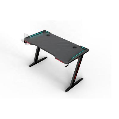 China (Other) Internet Cafe Black Steel Frame Adjustable Gaming PC Desk Computer Table for sale