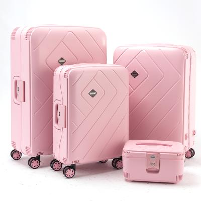 China Custom Lightweight Cart BUBULE Carry On Pink Luggage Suitcases Trolley Cases for sale