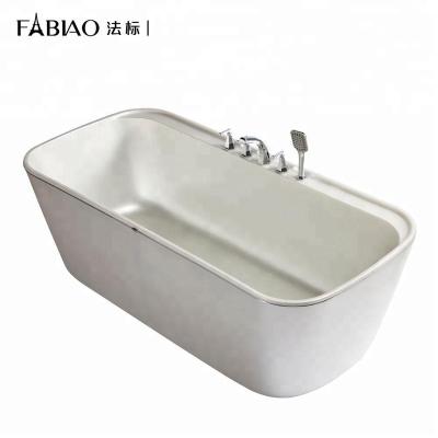 China Pealescent Simple Rectangular Freestanding Acrylic Tub Skirt Large Plastic Adult Bathtub for sale