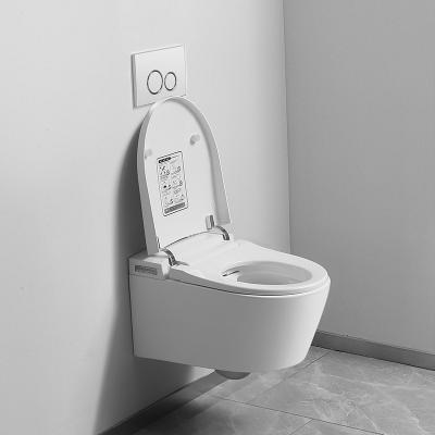 China New Operation FABIAO Style Automatic Hanging Electronic Toilet Automatic Flushing Wall Hung Smart Toilet With Bidet for sale