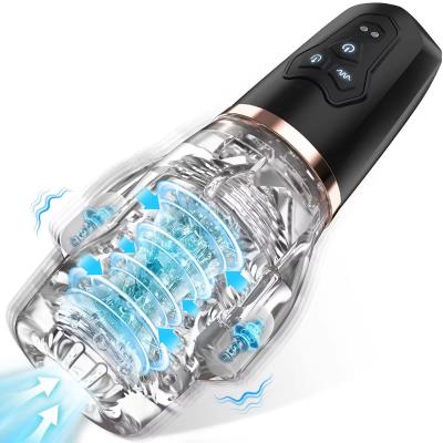 China Male Masturbation Sex Pleasure Automatic Male Masturbators Penis Vibrator 10 Vibration 5 Sucking Modes Realistic TPE Pocket Pussy Toys Male Sex Toys For Men for sale