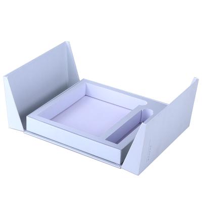 China Recycled Gift Set Double Door Skin Care Materials Gift Set Open Custom Logo White Cardboard Box Custom Cosmetic Packaging Box for sale