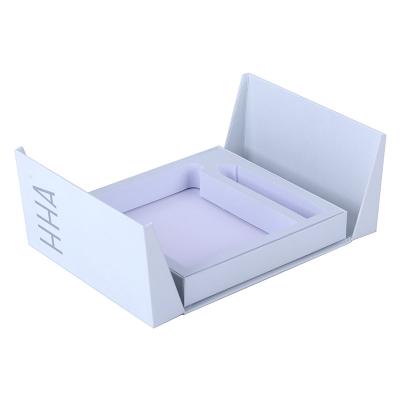 China Creative Customized Luxury Recycled Materials Cardboard Packaging Box Rigid Open Double Door Gift Box With EVA Insert for sale