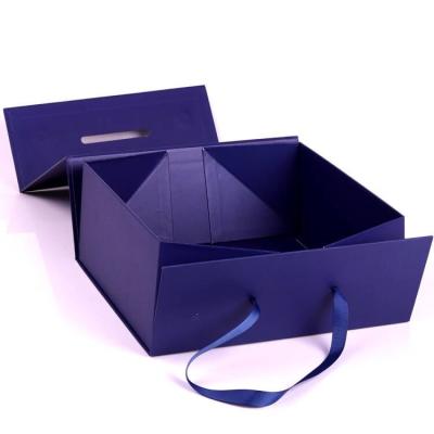 China Large Logo Materials Big Wig Hair Extension Folding Recycled Luxury Paper Box Wig Apparel Gift Box Blue Magnetic Gift Box Custom Magnetic Packing Box for sale