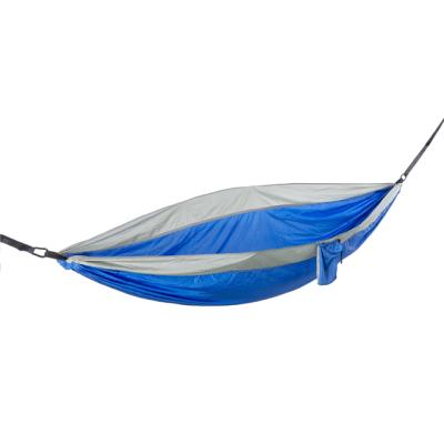 China Modern Blue Splicing Gray Portable Parachute Nylon Hammock From Manufacturer Low Moq Outdoor 1Pc for sale