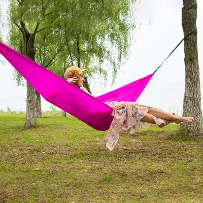 China Customized modern solid color color hammock outdoor nylon hammock bed swing good quality for sale