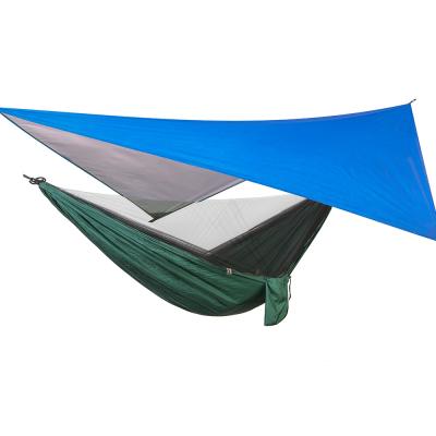 China Wholesales Durable Make Portable Hammock With Tarp Outdoor Tent With Fly Poncho Rain Fly Tarp Compact Rain Tarp for sale