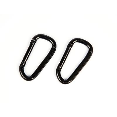 China General Custom Black Metal Color Carabiner Industry Carabiner D-shape Custom Climbing Hanger for sale