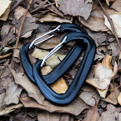 China Industry General Wholesale Black Aluminum Heavy Duty D Shape Carabiner Hanging Hooks Clip for sale