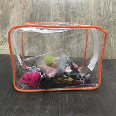 China Plastic Zipper Bag Fashion Slider PVC Clear Zipper Pouch for sale