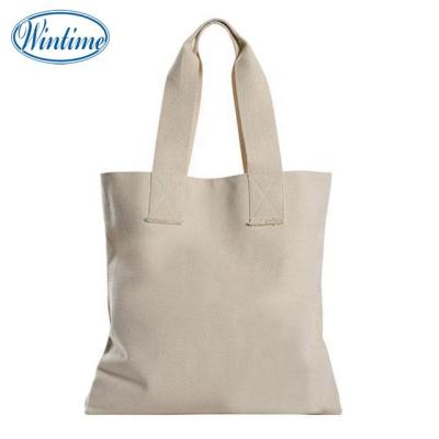 China Natural Handled Canvas Shopping Bag Plain Cotton Canvas Shopping Bag for sale