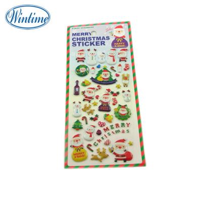 China Cartoon Sticker China Factory Kids Puffy 3d Decoration Christmas Sticker for sale