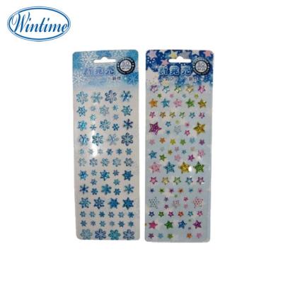 China Widely Used Decorative Sticker Star Shape Snowflake Sticker PVC Glitter Sticker for sale