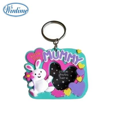 China OEM Plastic Cute PVC Photo Custom Rubber Key Chain Frame for sale