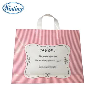 China Recyclable Soft Loop Handle LDPE Shopping Bag for sale