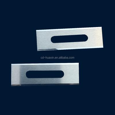 China Quick-Change 57x19x0.38mm Tungsten Carbide Slotted Blade Aluminum Foil Cutting Blade for sale