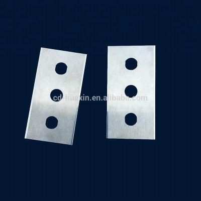 China PP Cut Profiled Three Holes Razor Blades For Cutting PP, PE, PET, BOPP Film for sale