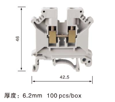 China Universal Din Rail Terminal Block Connector Screw Connection Conductor UK5N Terminal Strips UK5N Electrical Wiring Block for sale