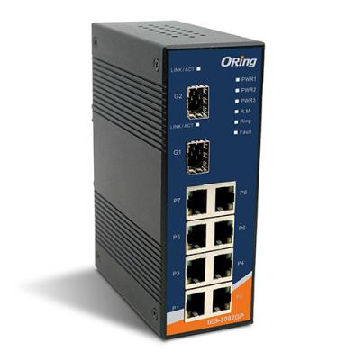 China Industrial O-RING IES-3082GP 10 Port Managed Ethernet Switch with 8x10/100Base-T(X) and 2x100/1000Base-X, SFP Socket IES-3082GP IES-3082GP for sale