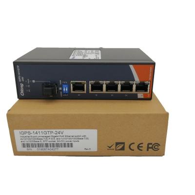 China 6 Port Gigabit PoE Ethernet Industrial Unmanaged Switch IGPS-1411GTP-24V IGPS-1411GTP-24V O-RING SWITCH Industrial Switch for sale