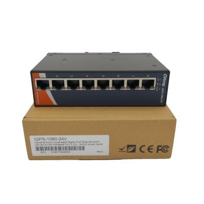 China Industrial unmanaged O-RING SWITCH 8 port gigabit PoE Ethernet switch IGPS-1080-24V IGPS-1080-24V for sale