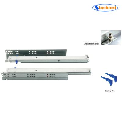 China Hot Sale USA Easy Installation TYPE Full Extension Self Telescopic Soft Closing Undermount Drawer Slide for sale