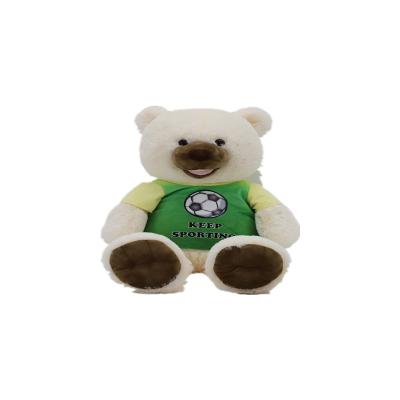 China Custom Plush OEM Stuffed Animals With T-shirt Cuddle Teddy Bear Plush Football Bear Toys for sale