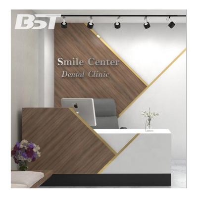 China Durable Office Dental Clinic I Shaped Reception Furniture Reception Table Decorations for sale