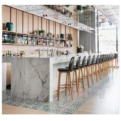 China Environment Friendly Commercial Wine Bar Counters Western Style Artificial Stone Customize I Shape Bar Counters Design for sale