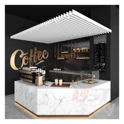 China Italy Design Environment Friendly Commercial Modern Artificial Stone Customize Shape Cafe Bar Counters for sale