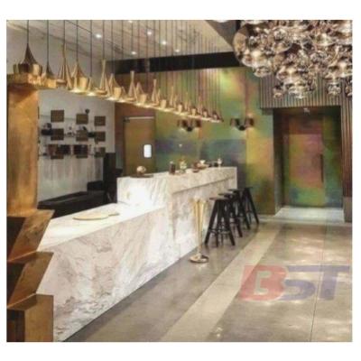 China Environment Friendly Artificial Stone Modern Commercial Customize Shape Solid Outdoor Stone Bar Counter Drinks Bar Counters for sale