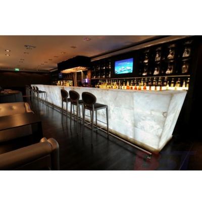 China Environment Friendly Translucent Stone LED Light Bar Height Table Bar Designs Drinks Bar Counter Counter for sale