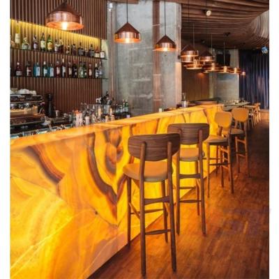 China Environmental Friendly Fancy Wine Min Bar Counter High End Translucent Marble Stone Home Bar Counters Design for sale