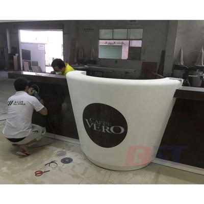 China Unique Design Environmental Friendly Commercial Used Solid Outdoor Marble Cafe Bar Counters for sale