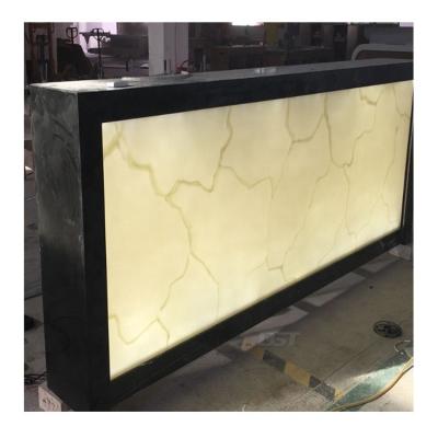 China Environment friendly western style bar counters design bar furniture stone translucent surface LED corian top bar counter for sale