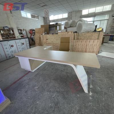 China Durable Luxury Style Unique L Shape Executive Europe Solid Wood Exterior Desk for sale