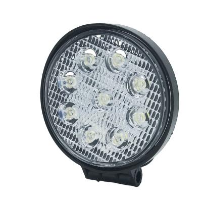 China Round Outdoor PC+PS New Ip67 27 Auto Led Work Lamp Spotlight For Offroad Vehicles ATVs Trucks for sale