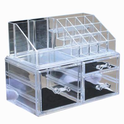 China Wholesale Clear Acrylic Various Storage Drawers Organizer Cosmetic Storage Box Jewelry Display Box for sale