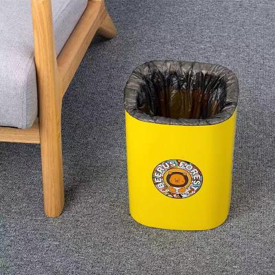 China Hot Selling Style Office Living Room Kitchen Living Room Modern Modern Trash Can ABS Yellow Nordic Trash Can for sale