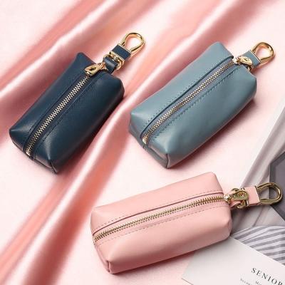 China Fashion Storage Bag Coin Purse Large Capacity Car Key Case Key Holder Genuine Leather Wallet for sale