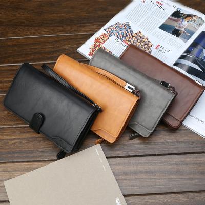 China Custom Made Men's Waterproof Fashionable Minimalist Wallet Card Holder Leather Pinch Men's Leather Wallets for sale