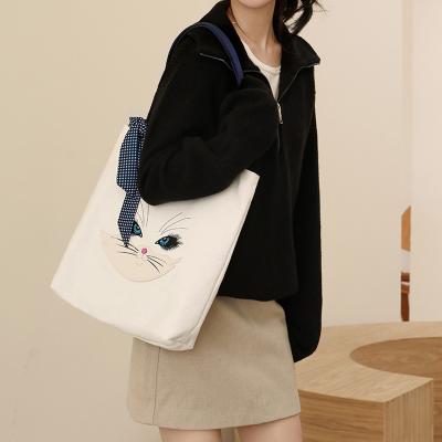 China Cute 2021 Water Proof Canvas Tote Cotton Canvas Bag Cute E-scam Shopping Bag for sale