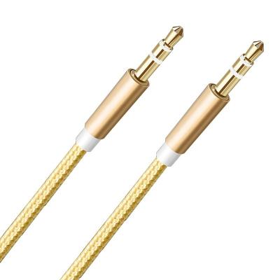 China AUX cable. Speaker 3.5mm Stereo With Gold Plated 3 Pole Connector For Car Audio for sale