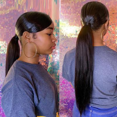 China Brazilian Silky Straight Wave Hair Drawstring Ponytail With Clips In Ponytail Remy Human Hair Extensions for sale