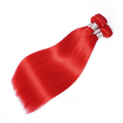 China Silky Straight Red Virgin Hair Bundles With Closure Unprocessed Cuticle Aligned Peruvian Hair Weave Bundles With Lace Closure for sale