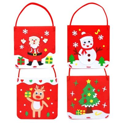 China DIY Artwork Handmade Felt Christmas Candy Sack Children's Fabric Sack Material Purse For Creative Toys for sale