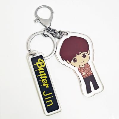 China Factory price low price plastic environment friendly holographic animation custom acrylic key chain for sale