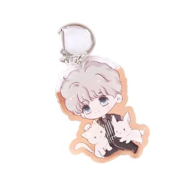 China Star plastic acrylic transparent double-sided cartoon comic-con double-layer key chain DIY photos peripheral key chain for sale