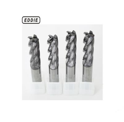 Chine EDDIE New Design 4 Flute Square Milling Cutter Carbide Fresa Flat End Mill For Stainless Steel High Hardness Metal à vendre